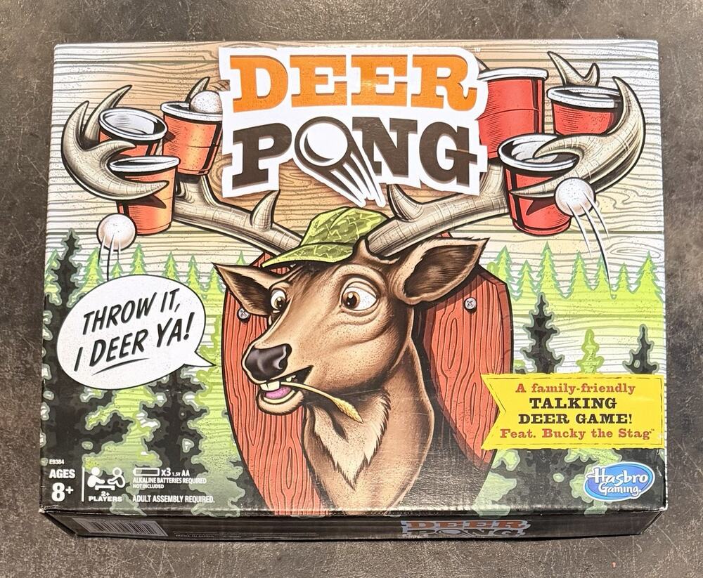 Deer Pong talking Game 2+ players Battery Operated Talking Deer.Brand New Sealed